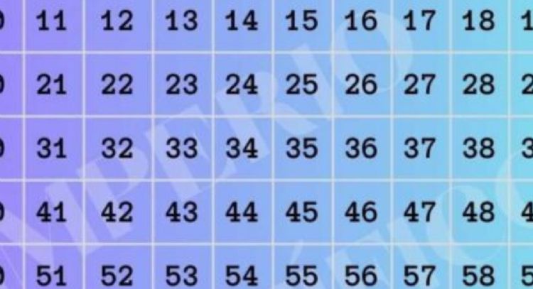 Sólo una mente muy lúcida puede encontrar el número 250 en menos de 5 segundos